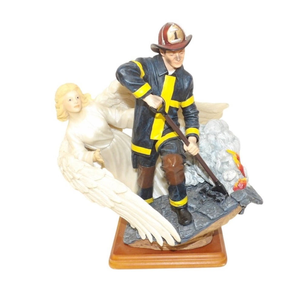 Vanmark Red Hats of Courage Unseen Guardian Firefighter Angel Figurine FM88637